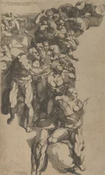 Gruppe aus dem Jüngsten Gericht, St. Bartholomäus, St. Peter und andere Apostel