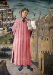 Porträt von Dante Alighieri, Florenz und Allegorie der Göttlichen Komödie