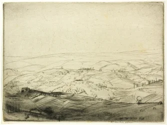 Skizze von den Mauern von San Gimignano