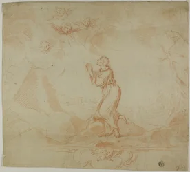 Frau in Ekstase und Putti
