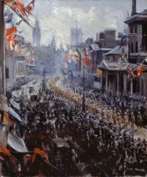Friedensfeiern, indische Truppen marschieren nach Whitehall