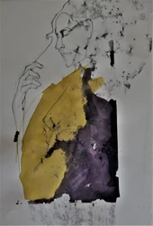 Abstrakte goldene Frau