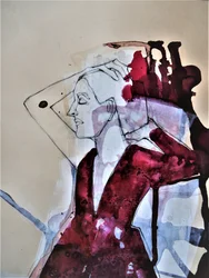 Dame in Rot