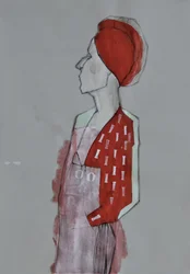 Rote Turbanfrau