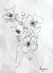 Zarte Blumenskizze