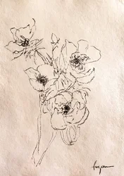 Zarte Blumenskizze