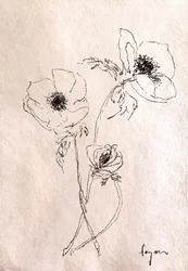 Minimalistische Blumenskizze