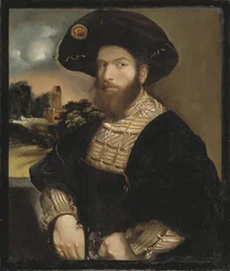 Porträt eines Mannes mit schwarzem Barett (ca. 1530)