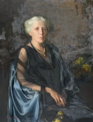 Die Dame im blauen Mantel