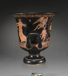 Detail von einer rotfigurigen Lekythos