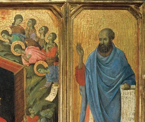 Detail des Predella-Panels, Altarbild der Maestà di Siena