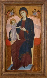 Madonna und Kind auf dem Thron mit Engeln, ca. 1280
