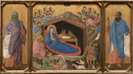 Die Geburt Christi mit den Propheten Jesaja und Ezechiel, 1308-1311