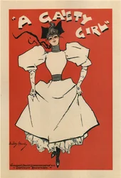 Plakat für die musikalische Komödie A Gaiety Girl von Sidney Jones, 1895