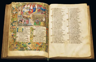 Seite aus "La Belle Dame Sans Merci" von Alain Chartier, Paris, frühes 15. Jahrhundert