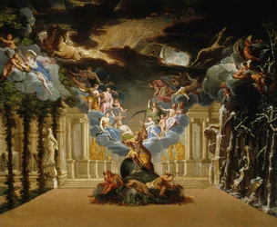 Bühnenbild für das Prolog der Tragédie lyrique Atys von Jean-Baptiste Lully, ca. 1708