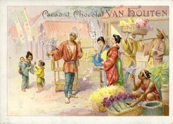 Chinesische Blumenverkäufer
