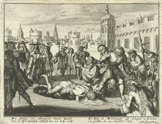 Hinrichtung des Herzogs von Monmouth, 15. Juli 1685 Radierung