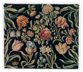 Paravent mit floralen Wandteppich-Paneelen, hergestellt in Holland oder möglicherweise Soho, England