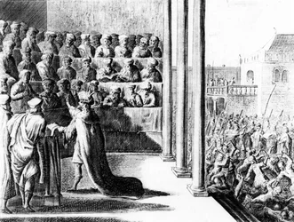 Herodes der Große beschuldigt seine Söhne Alexander und Aristobulus des Verrats, ca. 1700