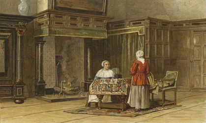 Innenraum eines niederländischen Hauses, 1. Hälfte des 17. Jahrhunderts