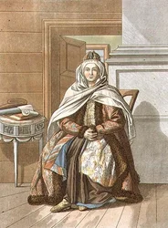 Tartarische Frau aus Tomsk, graviert von Jegor Skotnikoff (1782-1843) (Lithografie)