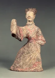 Figur eines männlichen Tänzers, Grabartefakt, Östliche Han-Dynastie, 25-220