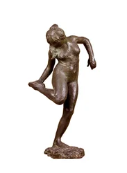 Tänzerin betrachtet die Sohle ihres rechten Fußes, ca. 1890