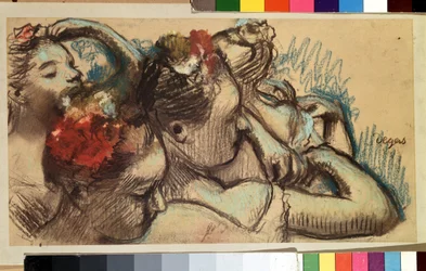 Tänzerinnen, Zeichnung von Edgar Degas (1834-1917)