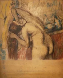 Frau bei ihrer Toilette