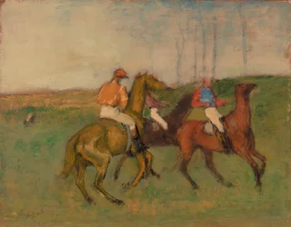 Jockeys und Rennpferde