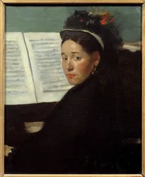 Mademoiselle Dihau (1843-1935) Pianistin der Konzerte Colonne, am Klavier. Gemälde von Edgar Degas (1834-1917) 1869