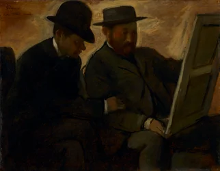 Paul Lafond und Alphonse Cherfils betrachten ein Gemälde