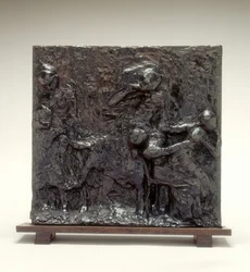 Äpfelpflücken-Denkmal oder Familienidylle, ca. 1881, möglicherweise 1890er Jahre