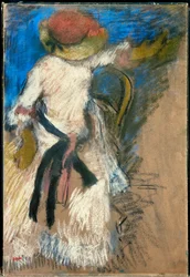 Sitzende Frau