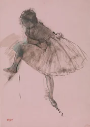 Studie einer Balletttänzerin (recto), Zwei Studien von Tänzern (verso), ca. 1873