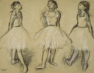 Drei Studien einer Tänzerin in vierter Position, 1879-80