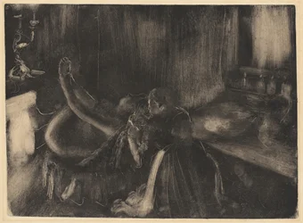 Frau am Kamin, 1880-1890