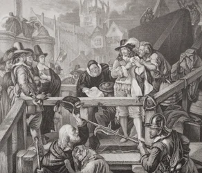 Der Marquis von Montrose am Hinrichtungsort in der High Street von Edinburgh im Jahr 1650, aus 