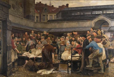 Der alte Fischmarkt in Antwerpen im Jahr 1882