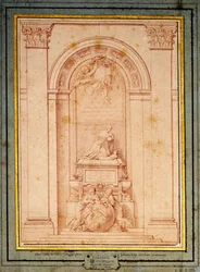 Eine Studie für das Grabdenkmal des Kardinals de Fleury