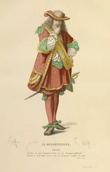 Kostüm für die Rolle des Alceste, um 1868 (Gravur)