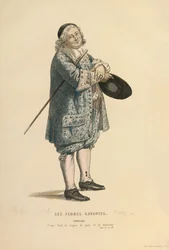Kostüm für die Rolle des Chrysale, um 1868 (Gravur)
