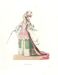 Französische Frau im Ballettkostüm