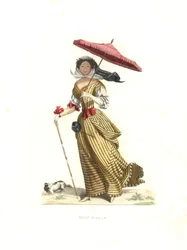Frau in Sommerkleidung, Frankreich