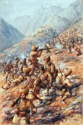 35. (Sikh) Regiment der Bengalischen Infanterie, Malakand-Feldtruppe, Abwehr eines Angriffs durch Stammesangehörige