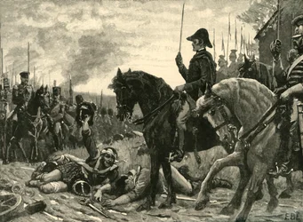 Treffen von Wellington und Blücher nach der Schlacht von Waterloo, 1815, ca. 1890
