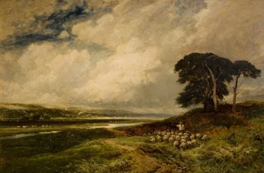 Landschaft mit Schafen