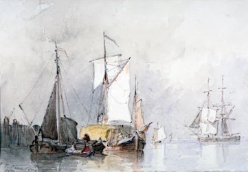 Ein niederländischer Heuboot, 1870