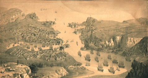 Die Stadt, Festungen und Häfen von Sewastopol, 1854